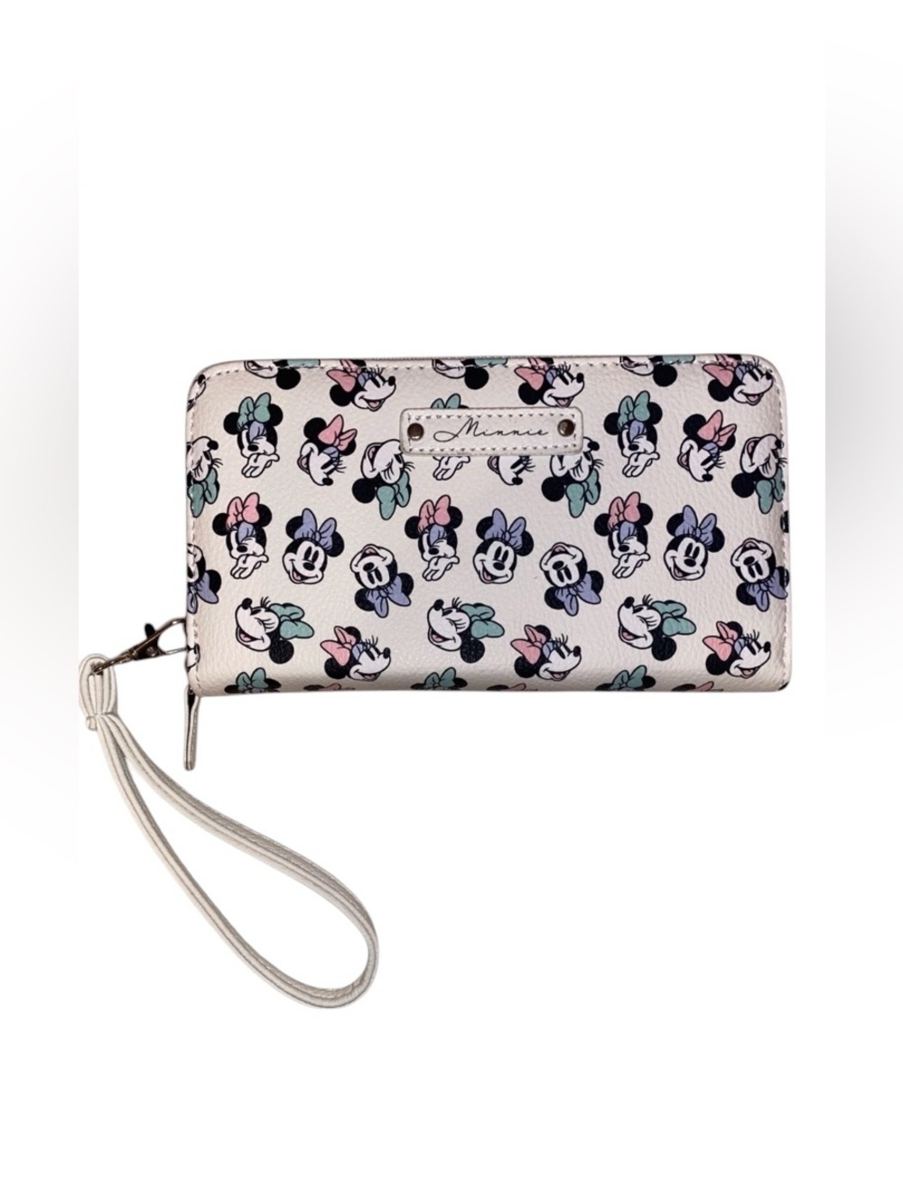 DISNEY Themed “Minnie” Wristlet Wallet Like New Condition White-Pink-Blue-Black
